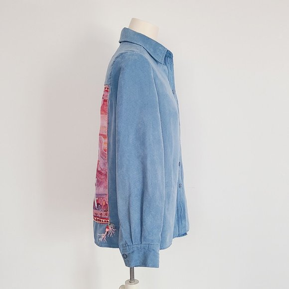 Refashioned Faux Suede Shirt (M/L) - Picture 3 of 7